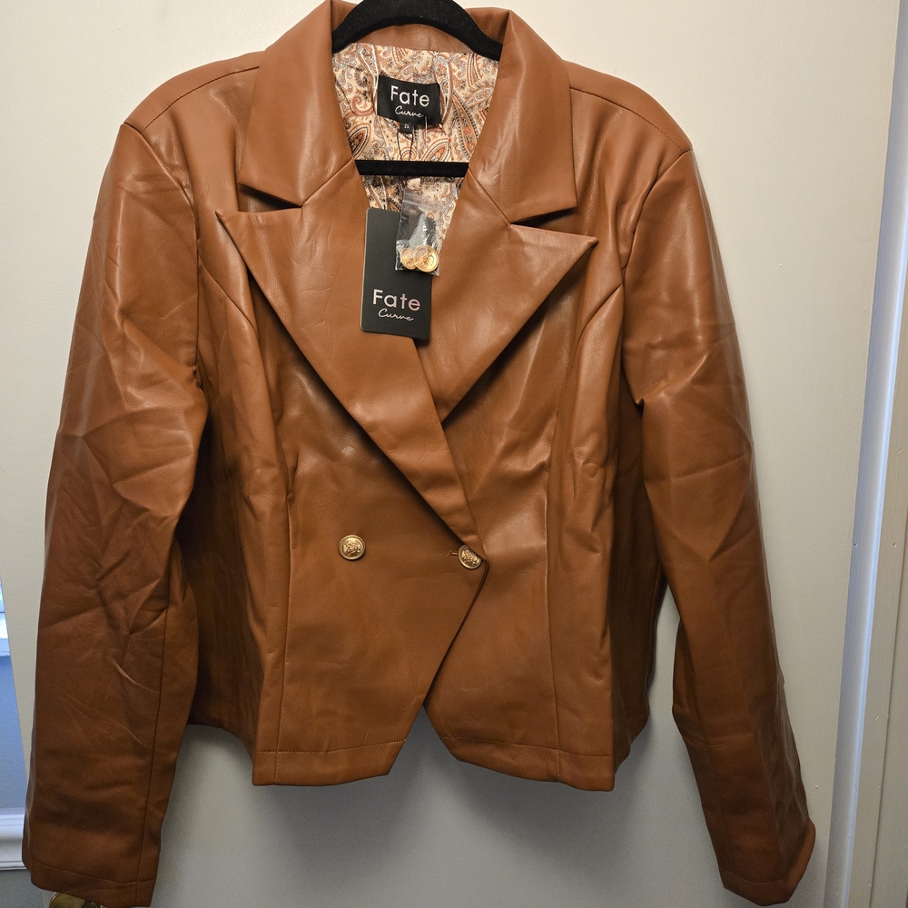 Fate Women's Faux Leather Jacket Size 2X